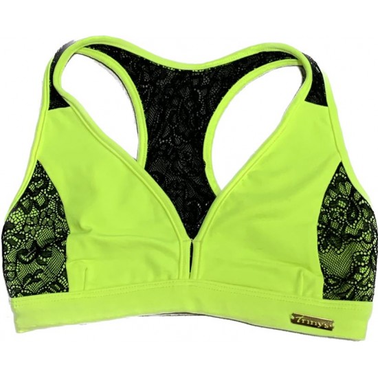 TOP TRINYS COM RENDA - AMARELO NEON